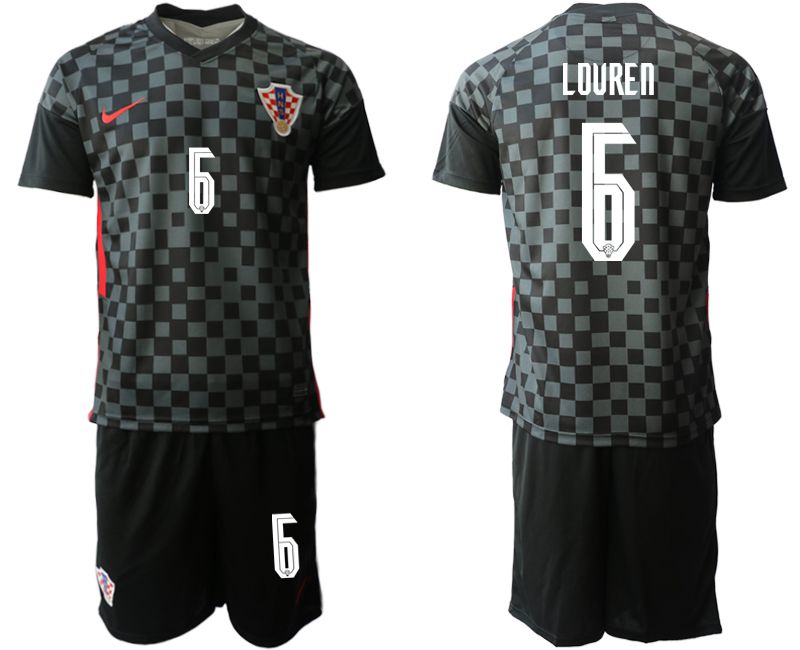 Men 2020-2021 European Cup Croatia away black #6 Nike Soccer Jersey->croatia jersey->Soccer Country Jersey